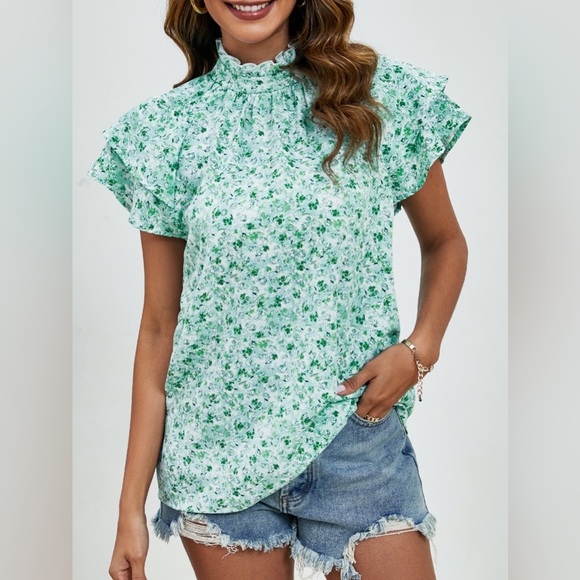 Whispering Winds Womens Short Sleeve Blouses - Picture 4 of 7